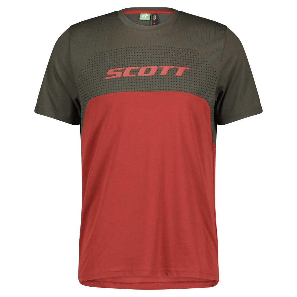 Cyklistický dres Scott Trail FLOW DRI SS dark grey/red Velikost: M