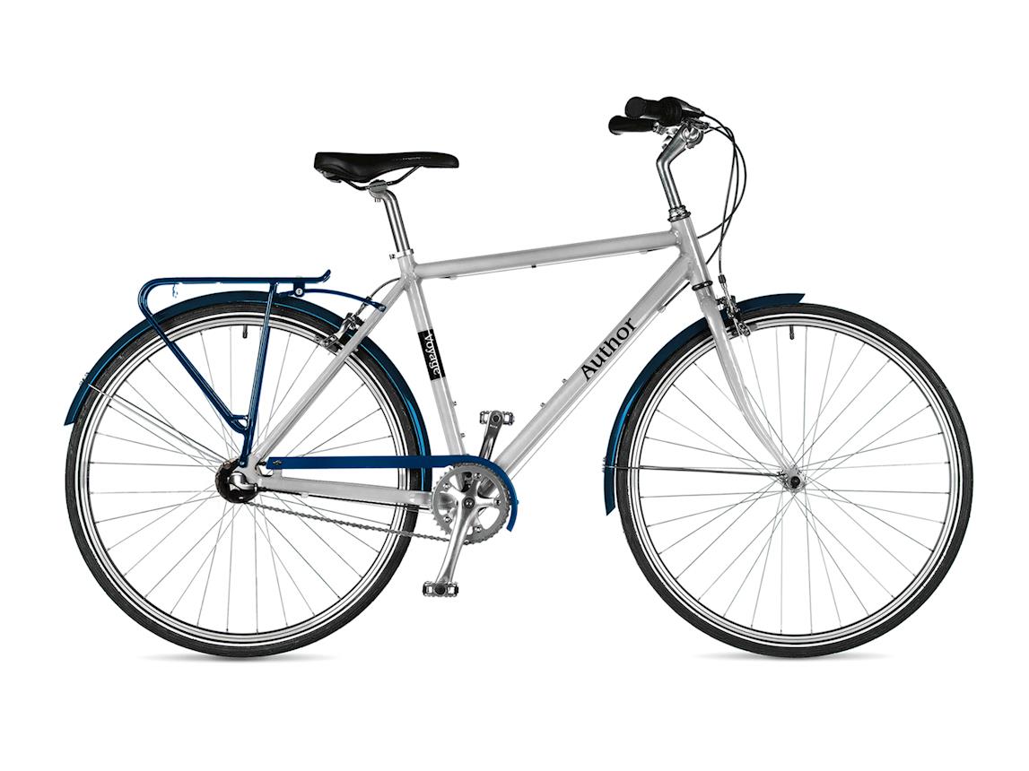 Mětské kolo AUTHOR Voyage 2024 - stříbrná/modrá Velikost rámu kol US: 22"(US:2XL)