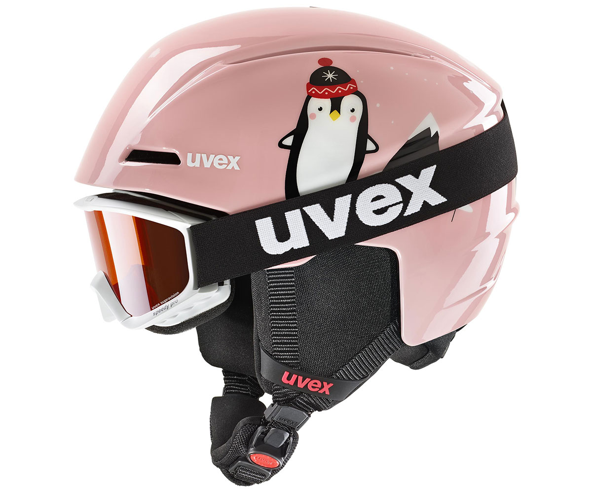 UVEX Lyžařská helma SET VITI PINK PENGUIN Velikost helmy: 46-50