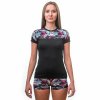 FLS11000627 02 sensor coolmax impress damske triko kr rukav cerna leaves
