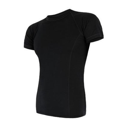 FLS11000589 sensor merino air panske tricko kr rukav cierna