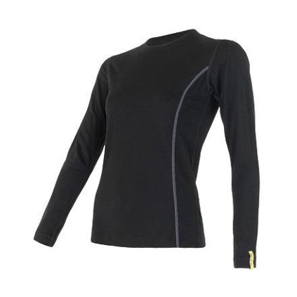 FLS11000396 sensor merino active damske tricko dl rukav cierna