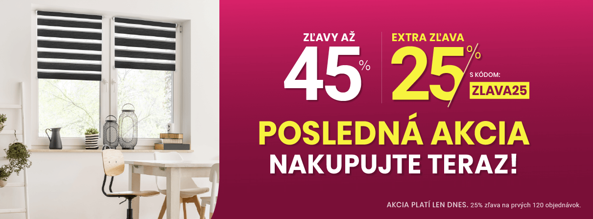 Zľavy až 45 % + naviac zľava 25 %