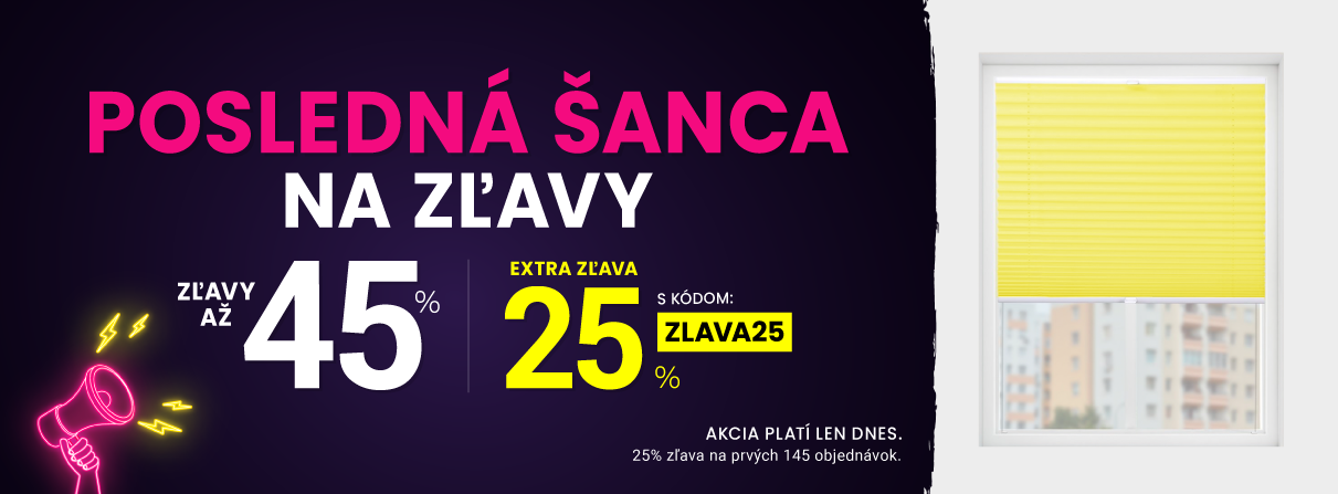 Zľavy až 45 % + naviac zľava 25 %