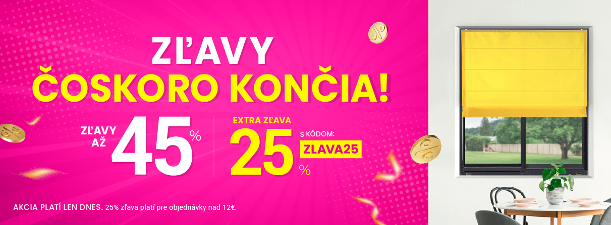 Zľavy až 45 % + naviac zľava 25 %