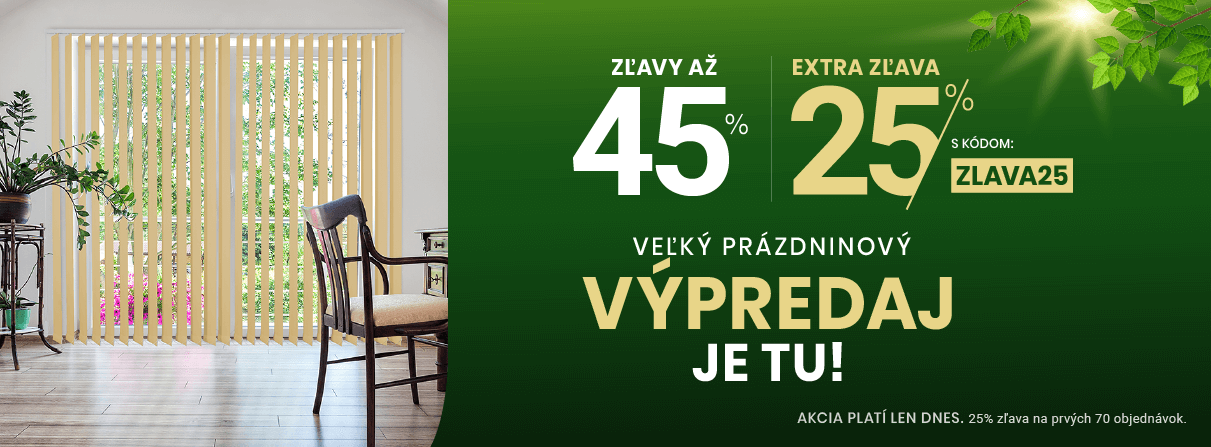 Zľavy až 45 % + naviac zľava 25 %