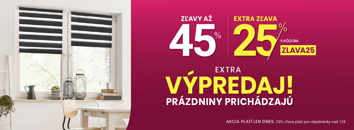 Zľavy až 45 % + naviac zľava 25 %