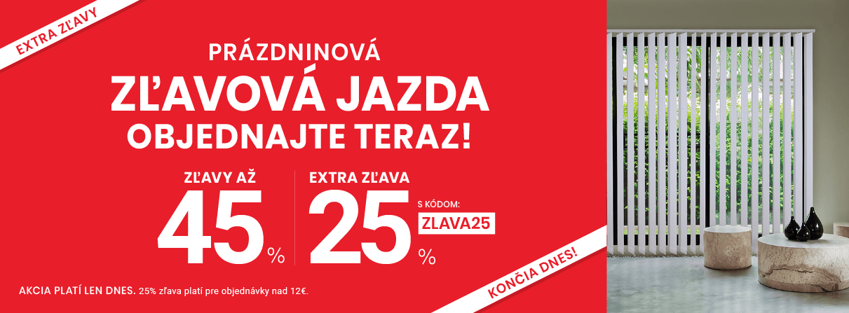 Zľavy až 45 % + naviac zľava 25 %