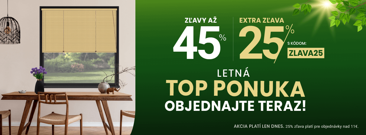Zľavy až 45 % + naviac zľava 25 %
