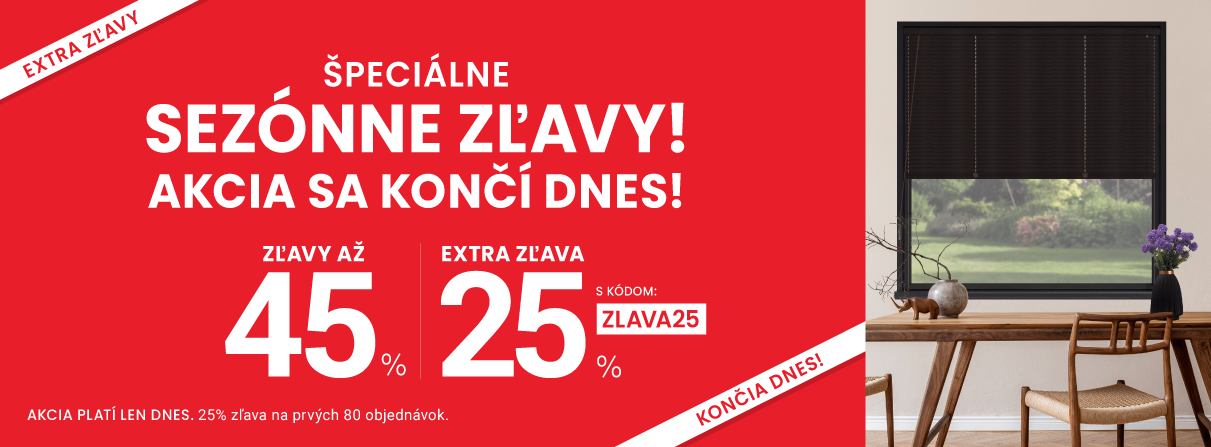 Zľavy až 45 % + naviac zľava 25 %