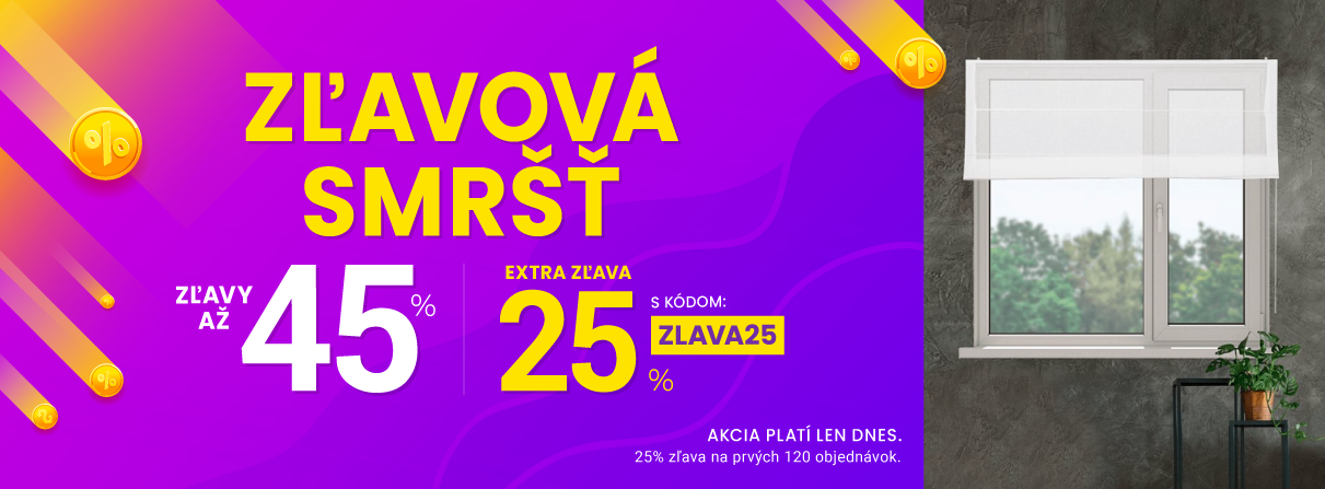 Zľavy až 45 % + naviac zľava 25 %