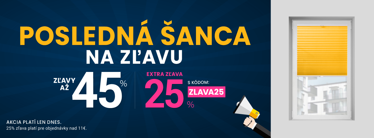 Zľavy až 45 % + naviac zľava 25 %