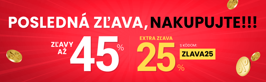 Zľavy až 45 % + naviac zľava 25 %