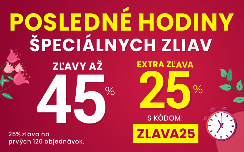 Zľavy až 45 % + naviac zľava 25 %