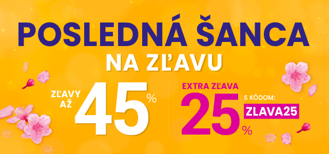 Zľavy až 45 % + naviac zľava 25 %