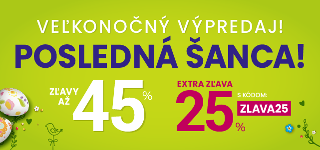 Zľavy až 45 % + naviac zľava 25 %