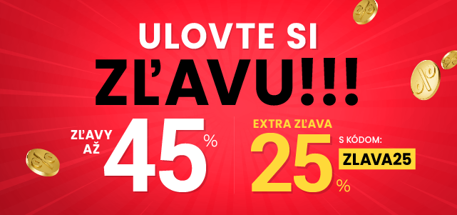Zľavy až 45 % + naviac zľava 25 %