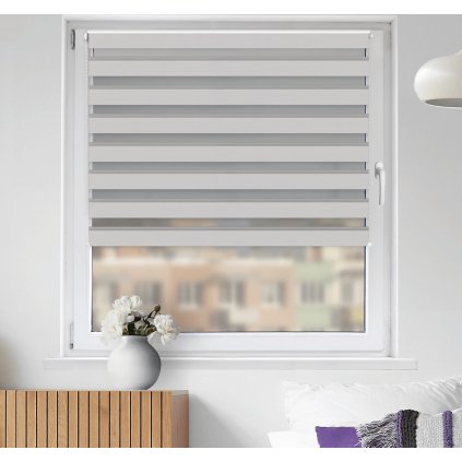 Roleta Deň a noc, Zatemňujúci, Svetlosivý melír, P 422 vo POLO kazete