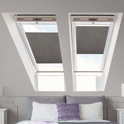 Roleta Plisé na strešné okná, s profilom Decor, Blackout, Hnedošedý melír, P 11274 (Šírka 100 cm, Výška 100 cm)