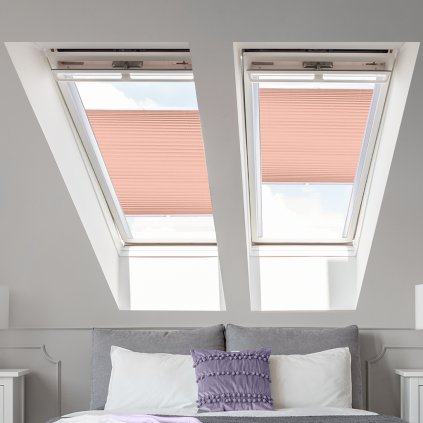 Roleta Plisé na strešné okná, s profilom Decor, DUO Blackout, Ružová, P 0570 (Šírka 100 cm, Výška 100 cm)