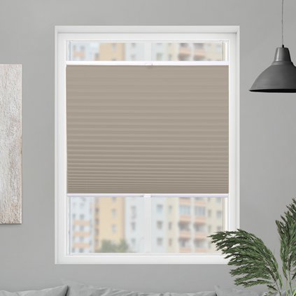 Roleta Plisé, Tieniaca, Tmavo béžová, P 155 (Šírka 100 cm, Výška 100 cm)