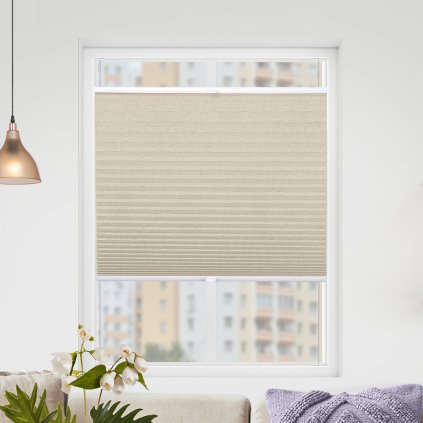 Roleta Plisé, Blackout, Béžový melír, P 11308 (Šírka 100 cm, Výška 100 cm)