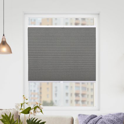 Roleta Plisé, Blackout, Šedobéžový melír, P 11297 (Šírka 100 cm, Výška 100 cm)