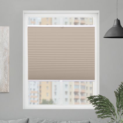 Roleta Plisé, Blackout, Tmavo béžová, P 955 (Šírka 100 cm, Výška 100 cm)