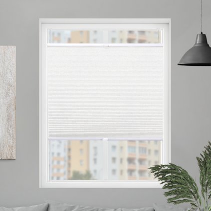 Roleta Plisé, Priesvitná, Biela, P 11367 (Šírka 100 cm, Výška 100 cm)