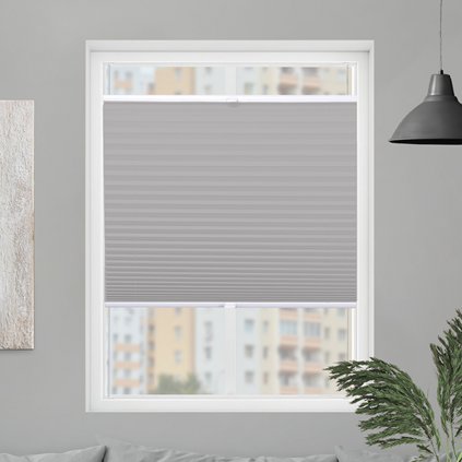 Roleta Plisé, s profilom Classic, Tieniaca, Svetlo sivá, P 158 (Šírka 100 cm, Výška 100 cm)