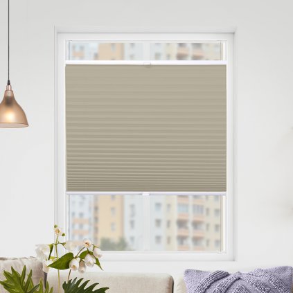 Roleta Plisé, s profilom Classic, Nepriehľadná, Béžová P 254 (Šírka 100 cm, Výška 100 cm)