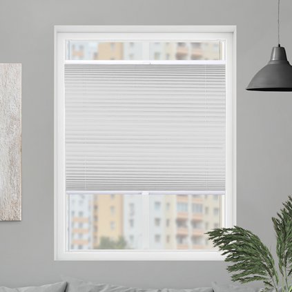 Roleta Plisé, s profilom Classic, DUO Blackout, Biela, P 0510 (Šírka 100 cm, Výška 100 cm)