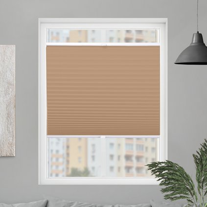Roleta Plisé, s profilom Decor, Tieniaca, Svetlo hnedá, P 156 (Šírka 100 cm, Výška 100 cm)