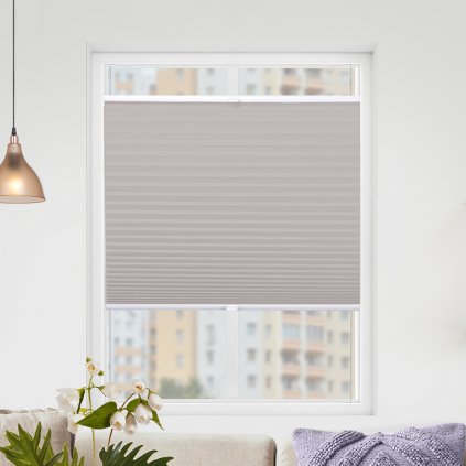 Roleta Plisé, s profilom Classic, Nepriehľadná, Svetlo sivá, P 258 (Šírka 100 cm, Výška 100 cm)