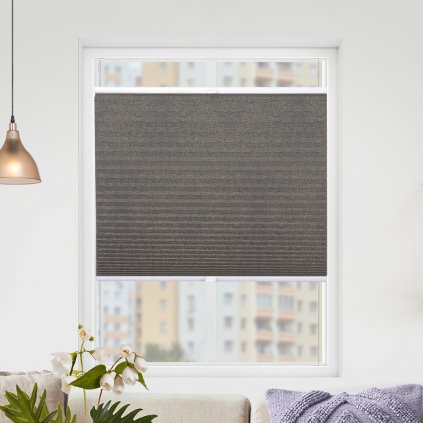 Roleta Plisé, s profilom Decor, Blackout, Hnedošedý melír, P 11274 (Šírka 100 cm, Výška 100 cm)