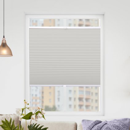 Roleta Plisé, s profilom Decor, Nepriehľadná, Perlová, P 257 (Šírka 100 cm, Výška 100 cm)