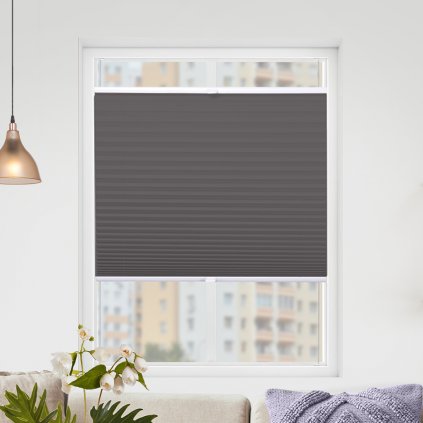 Roleta Plisé, s profilom Decor, Nepriehľadná, Sivá, P 261 (Šírka 100 cm, Výška 100 cm)