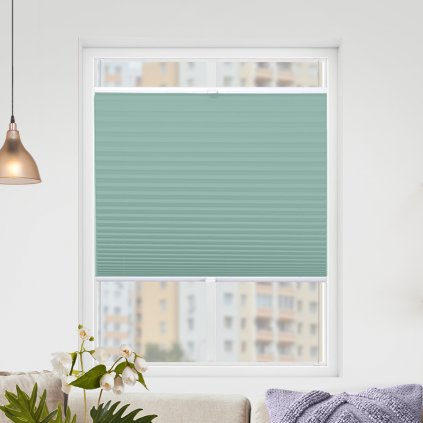 Roleta Plisé, s profilom Classic, Nepriehľadná, Tyrkysová, P 265 (Šírka 100 cm, Výška 100 cm)