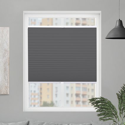 Roleta Plisé, s profilom Decor, Tieniaca, Sivá, P 161 (Šírka 100 cm, Výška 100 cm)