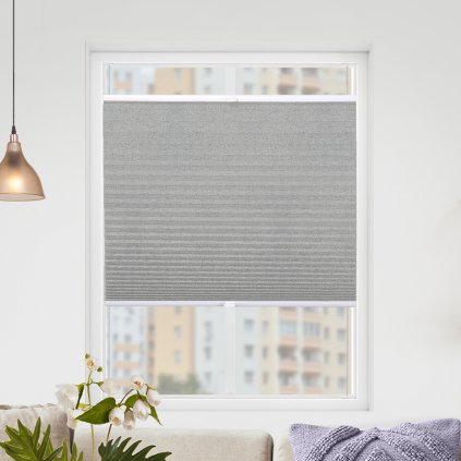 Roleta Plisé, s profilom Decor, Blackout, Svetlo sivý melír, P 11311 (Šírka 100 cm, Výška 100 cm)