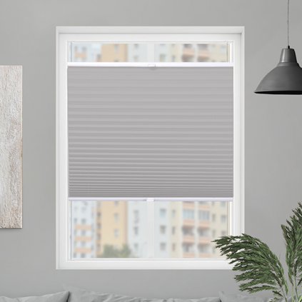 Roleta Plisé, s profilom Classic, Blackout, Svetlo sivá, P 958 (Šírka 100 cm, Výška 100 cm)