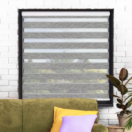 Roleta Deň a noc, v MAXI kazete, STANDARD, Luxus Šedá breza, A 01501