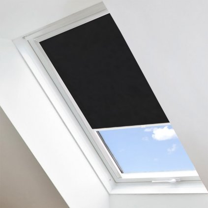 Roleta Látková na strešné okná Fakro, STANDARD, Temno čierná, LM 069