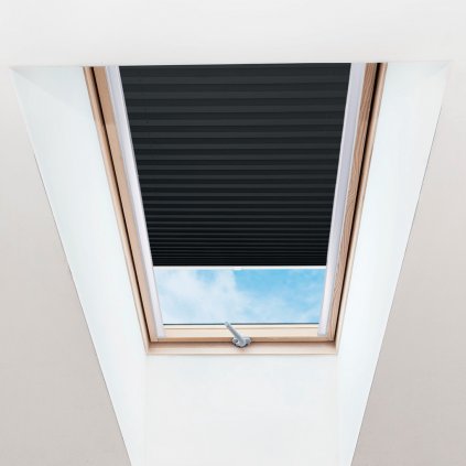 Roleta Plisé na strešné okná, s profilom Decor, Priesvitná, Čierná, P 012