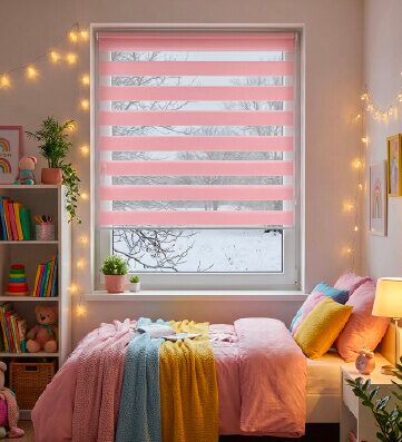 Vizualizace - růžová roleta