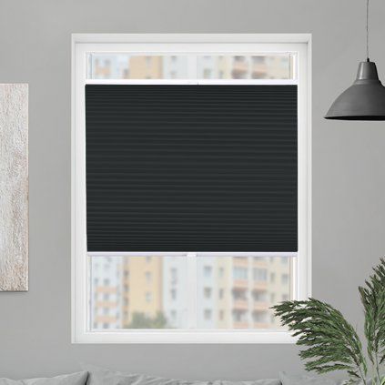 Roleta Plisé, s profilem Decor, DUO Blackout, Černá, P 0700