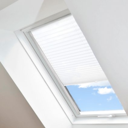 Roleta Plisé na střešní okna, s profilem Decor, Neprůhledná, Bílá, P 7702 detail