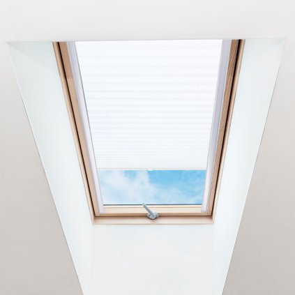 Roleta Plisé na střešní okna, s profilem Decor, Bílá žíhaná, P 1-7950 detail