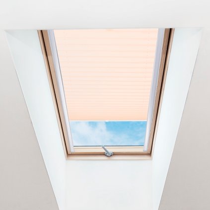 Roleta Plisé na střešní okna, s profilem Decor, Průsvitná, Bílá, P 003 detail
