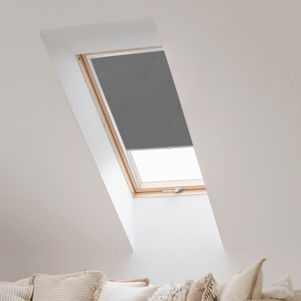 Roleta Látková na střešní okna Velux, STANDARD, Temná ocel, LM 061 detail